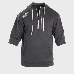 Rawlings Half Sleeve Quarter Zip Hoodie in Dark Shadow Size Small